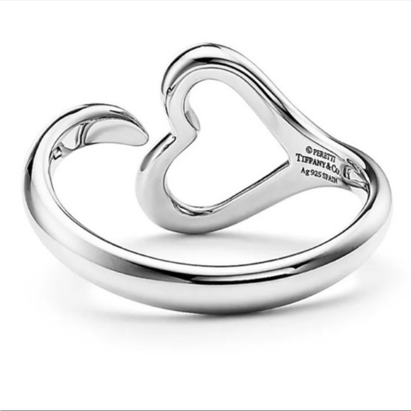 Tiffany & Co Elsa Peretti Silver Open Heart Ring - Picture 2 of 8
